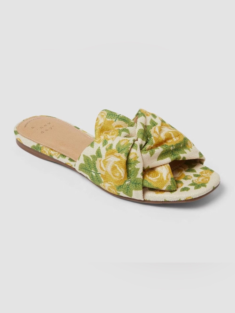 • TARGET a new day CAMPBELL YELLOW ROSE KNOT SLIDE SANDALS •